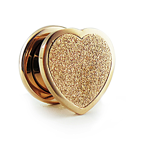 Rosegold herz flesh tunnel - rosegold,